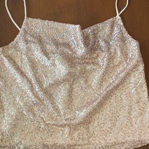 American eagle rose gold sequins tank top size small